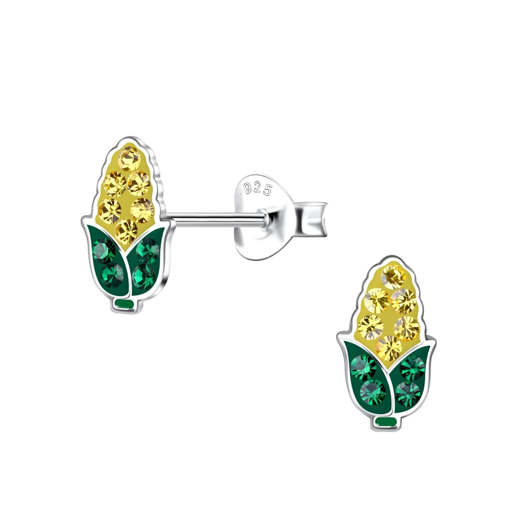 Puces d'oreilles maïs en argent