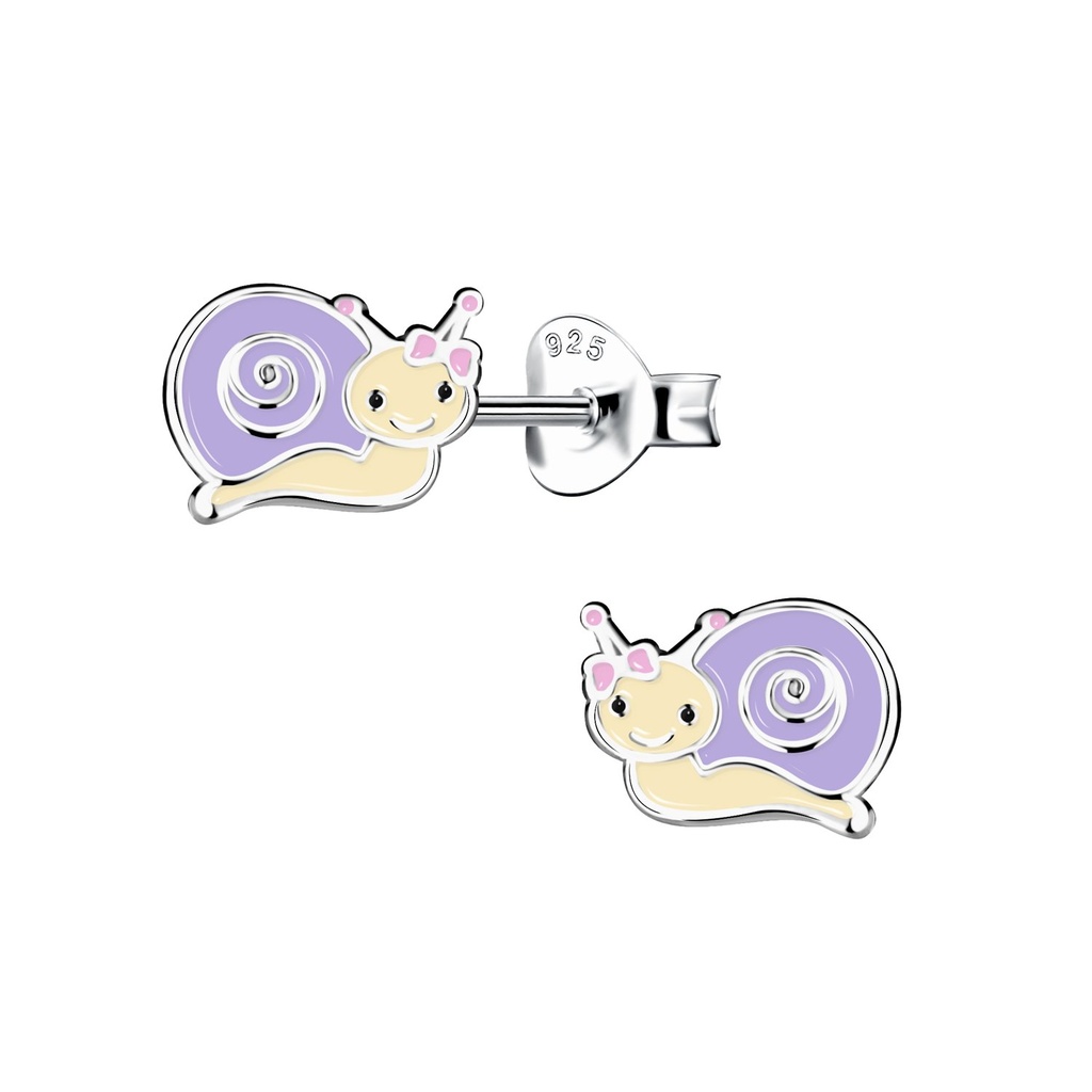 Silver Snail Stud Earrings