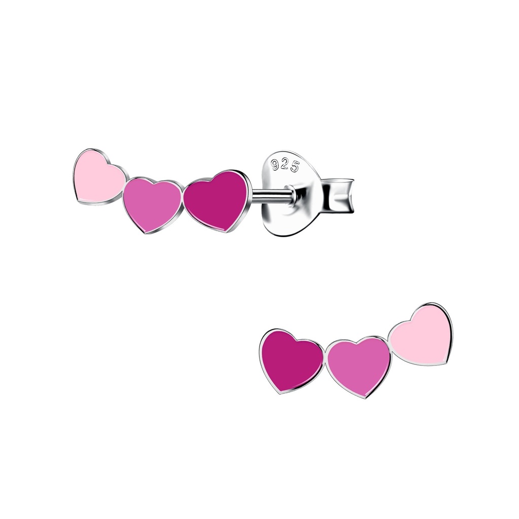 Puces d'oreilles cœur en argent