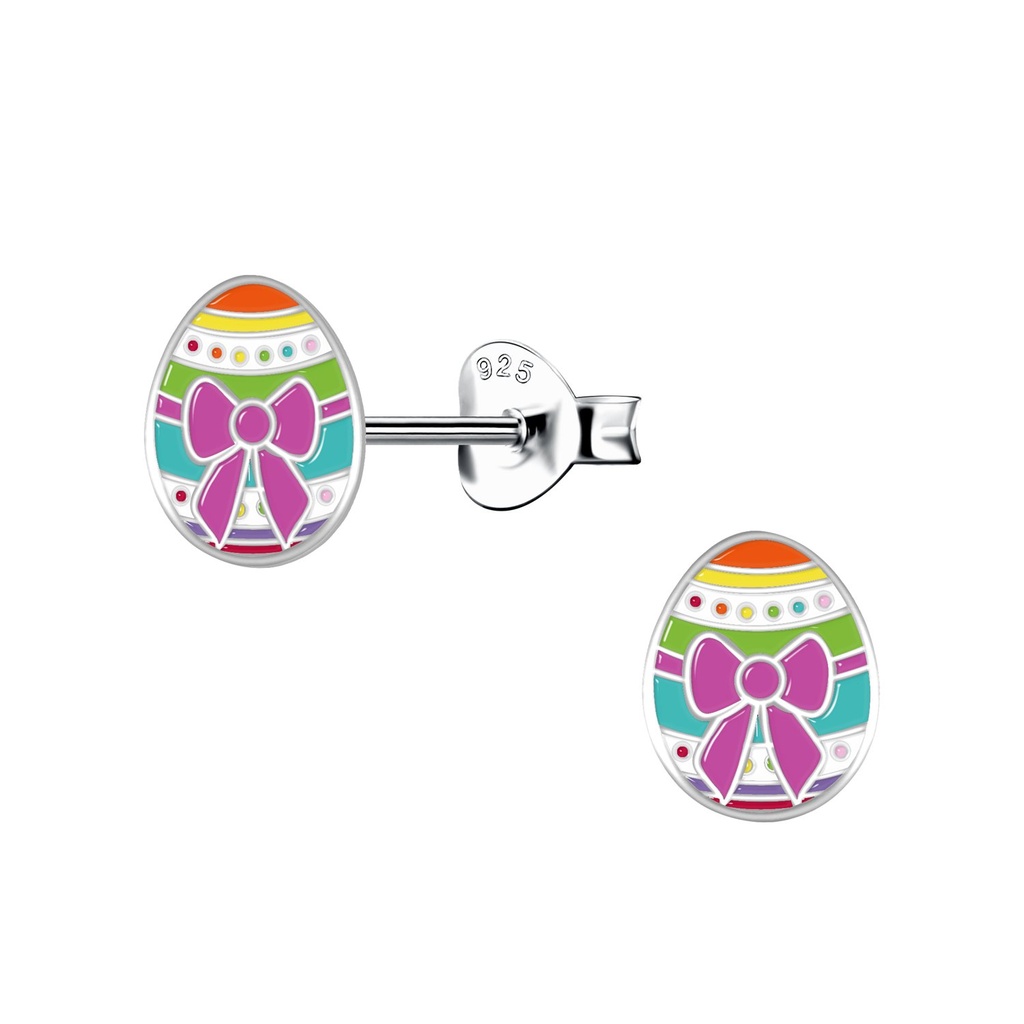 Puces d'oreilles œuf Pâques en argent