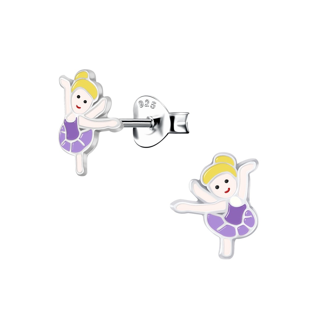 Puces d'oreilles ballerine en argent