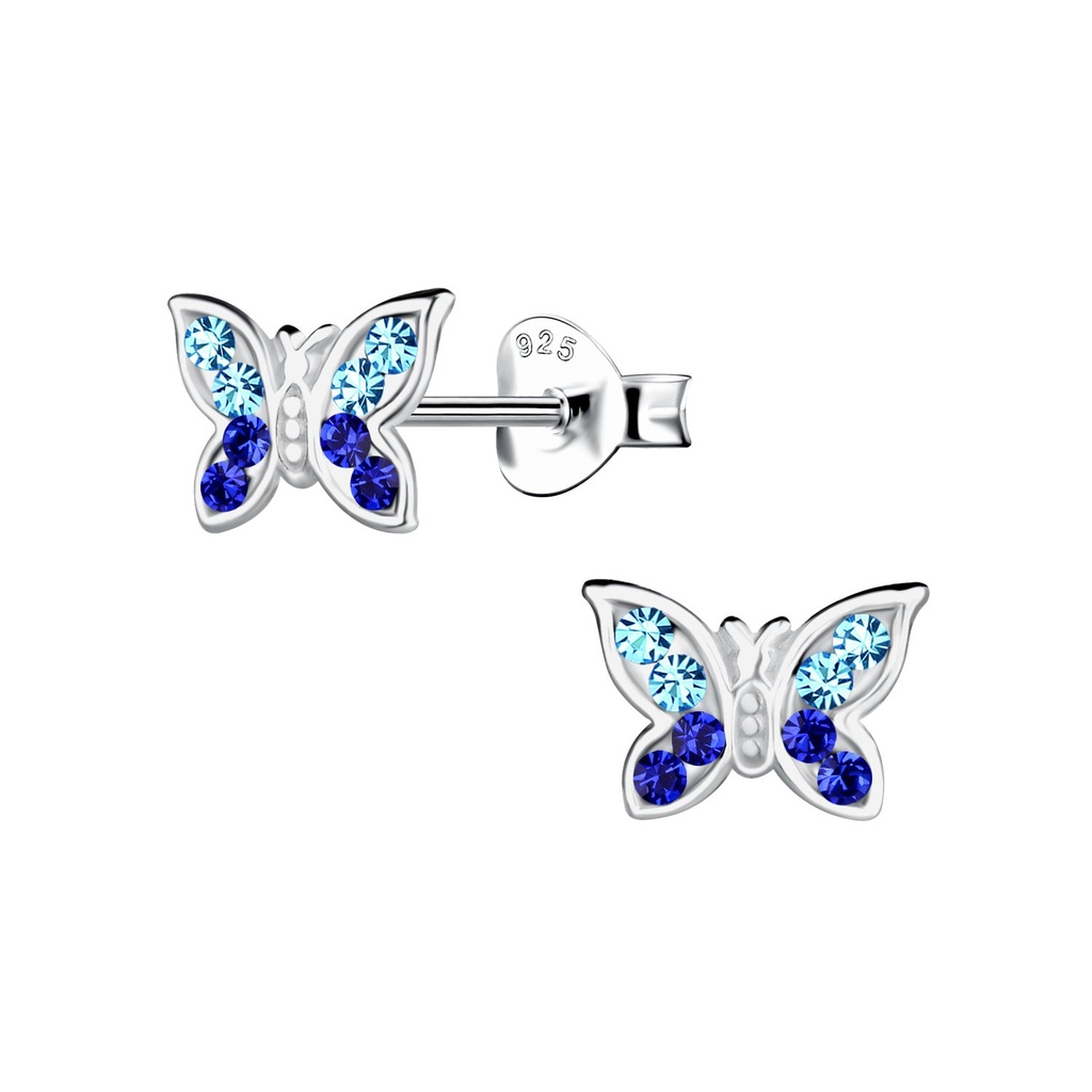 Silver Butterfly Stud Earrings