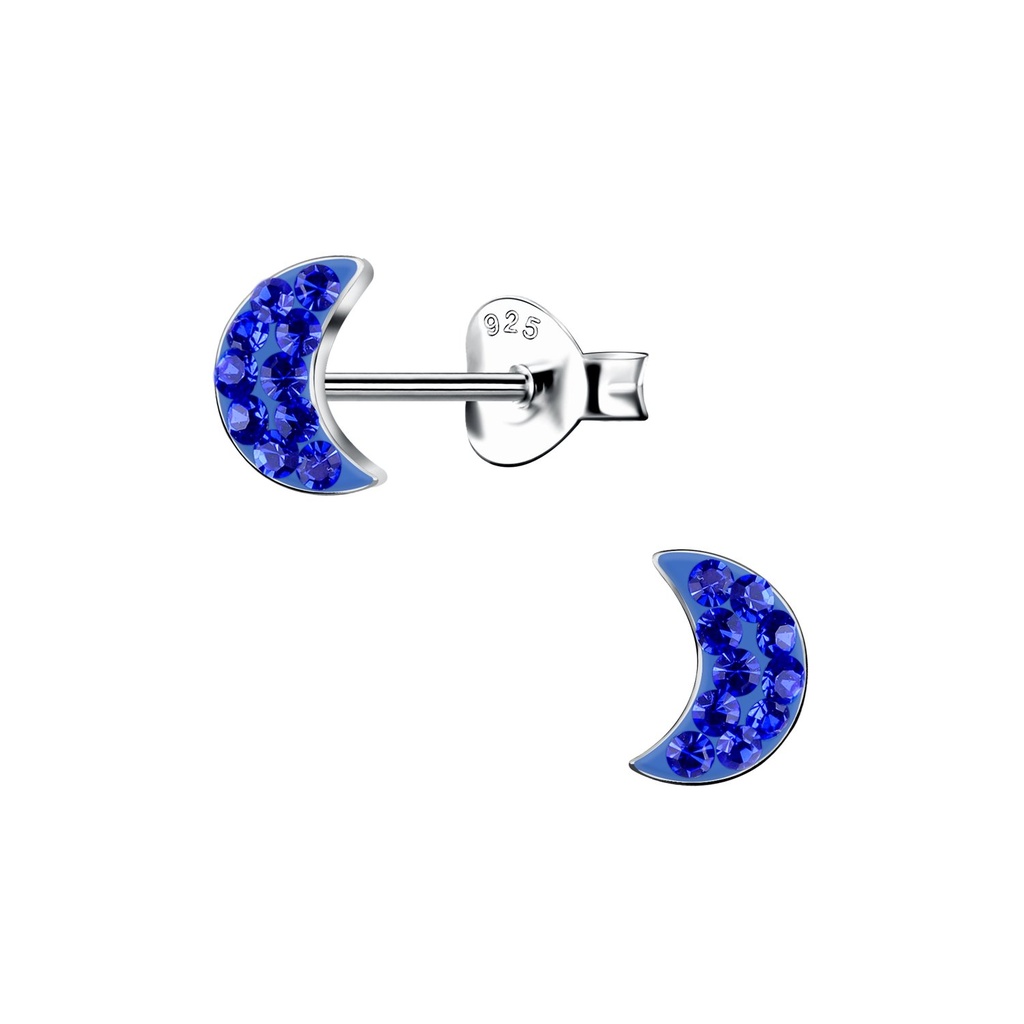 Puces d'oreilles lune en argent