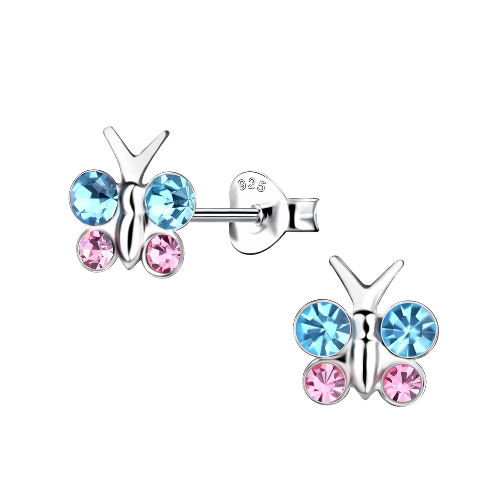 [10023790] Puces d'oreilles papillon en argent
