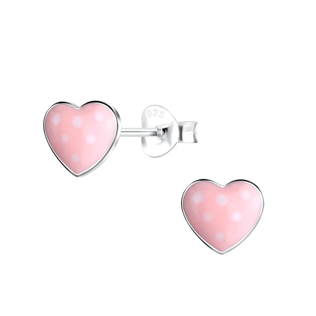 Puces d'oreilles cœur en argent