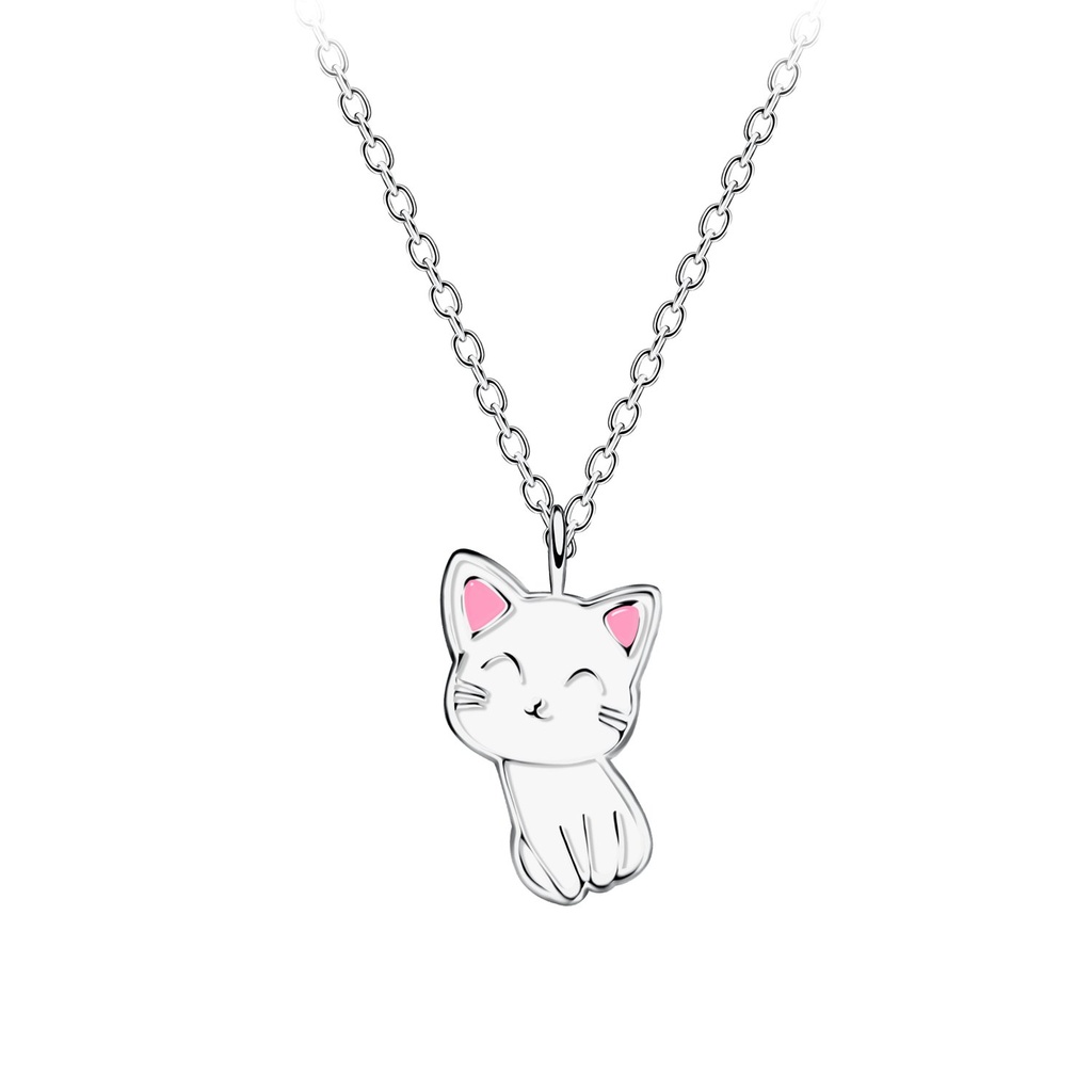 Collier chat en argent