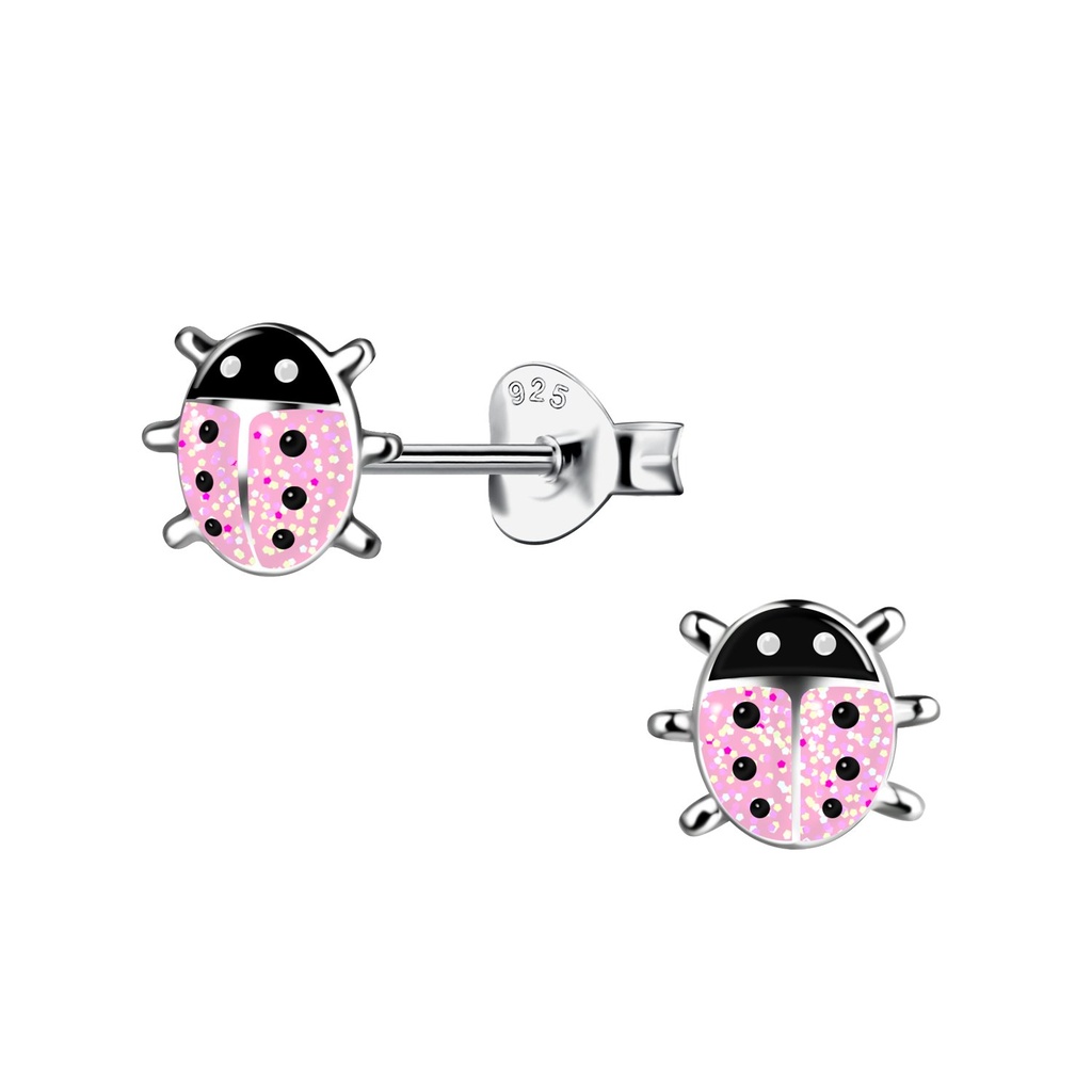 Puces d'oreilles coccinelle en argent
