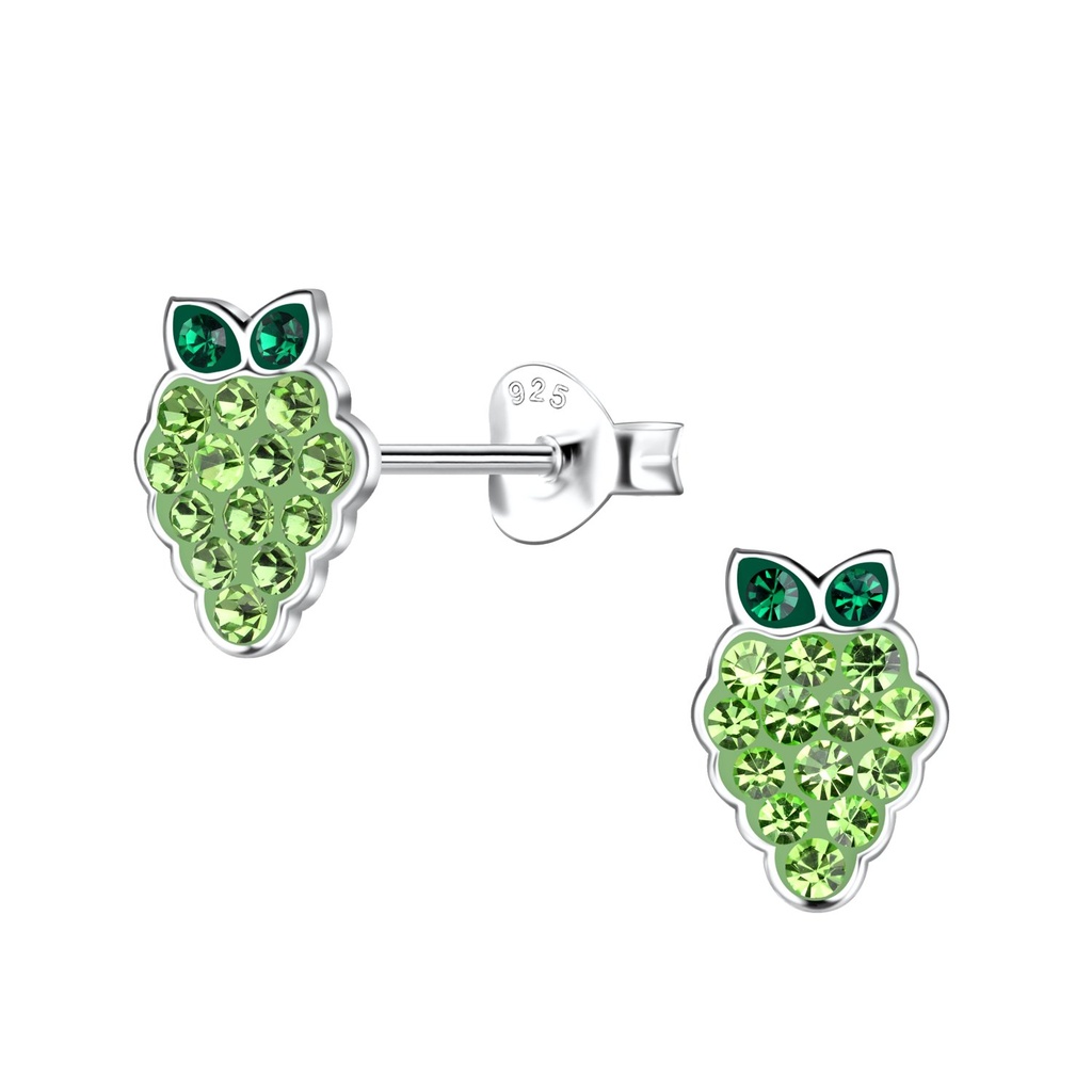 Puces d'oreilles raisin en argent
