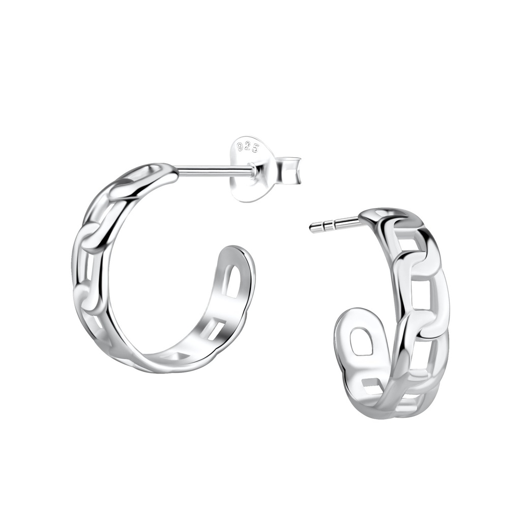 Silver Half Hoop Earrings