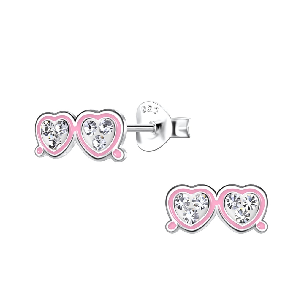 Puces d'oreilles lunettes de soleil en argent
