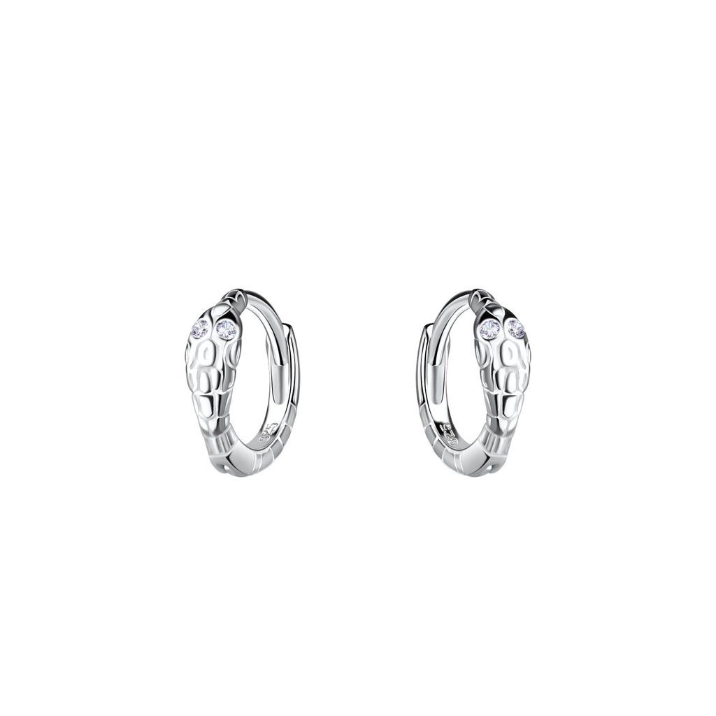 Créoles huggie serpent en argent 9 mm