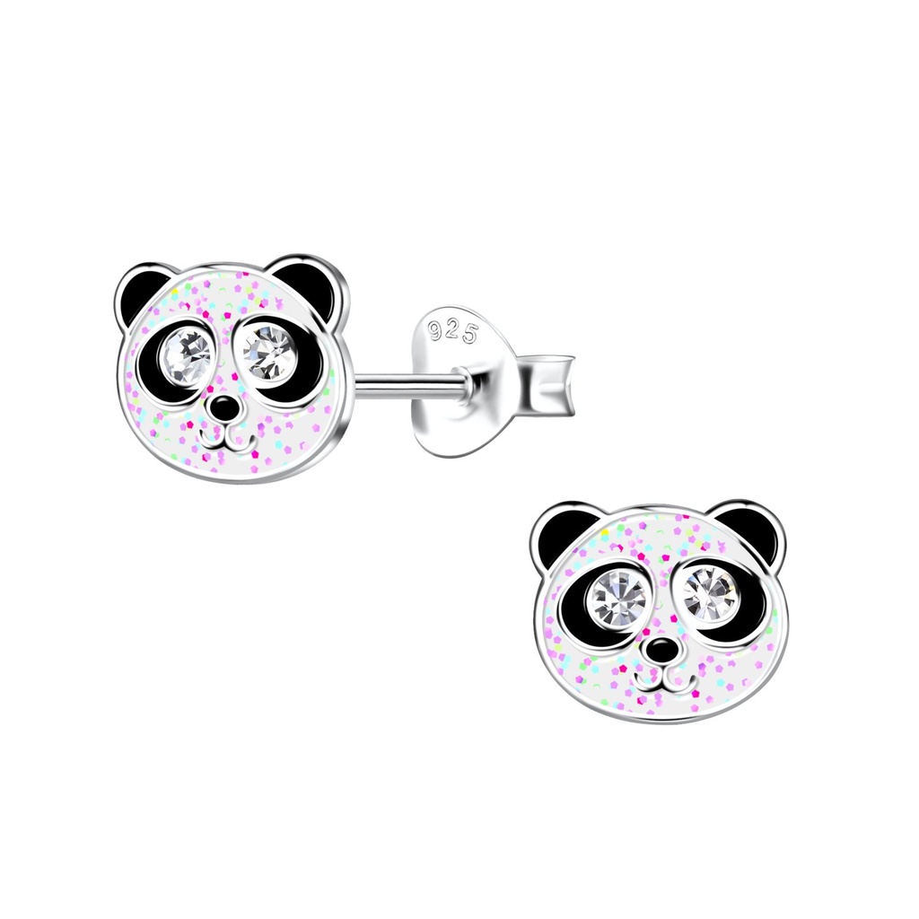 Puces d'oreilles panda en argent