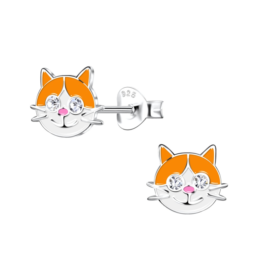Puces d'oreilles chat en argent