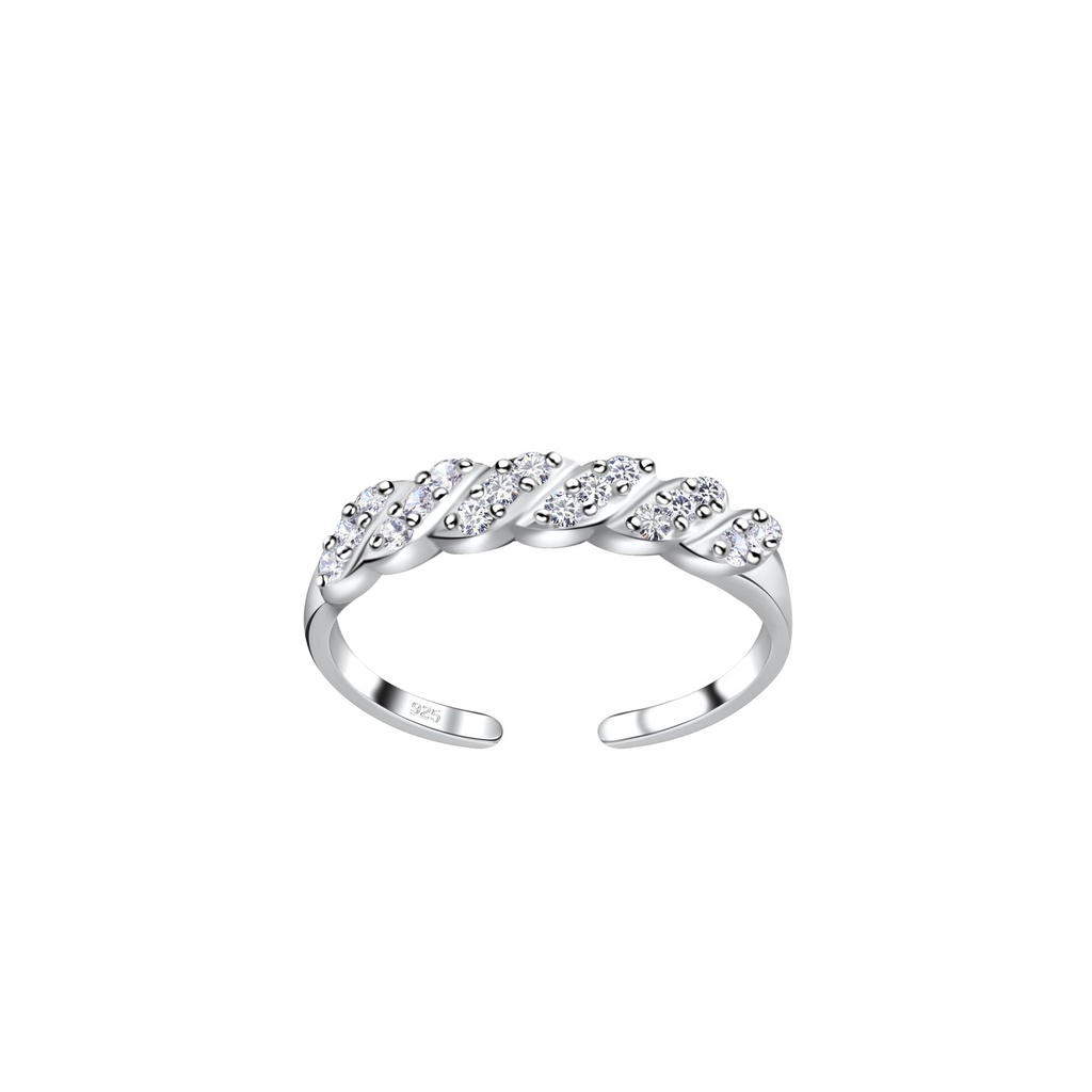 [10030143] Silver Braid Toe Ring