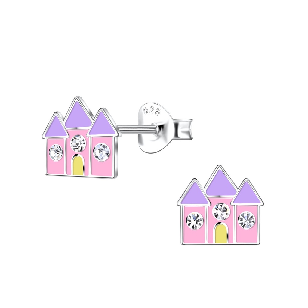 Silver Castle Stud Earrings