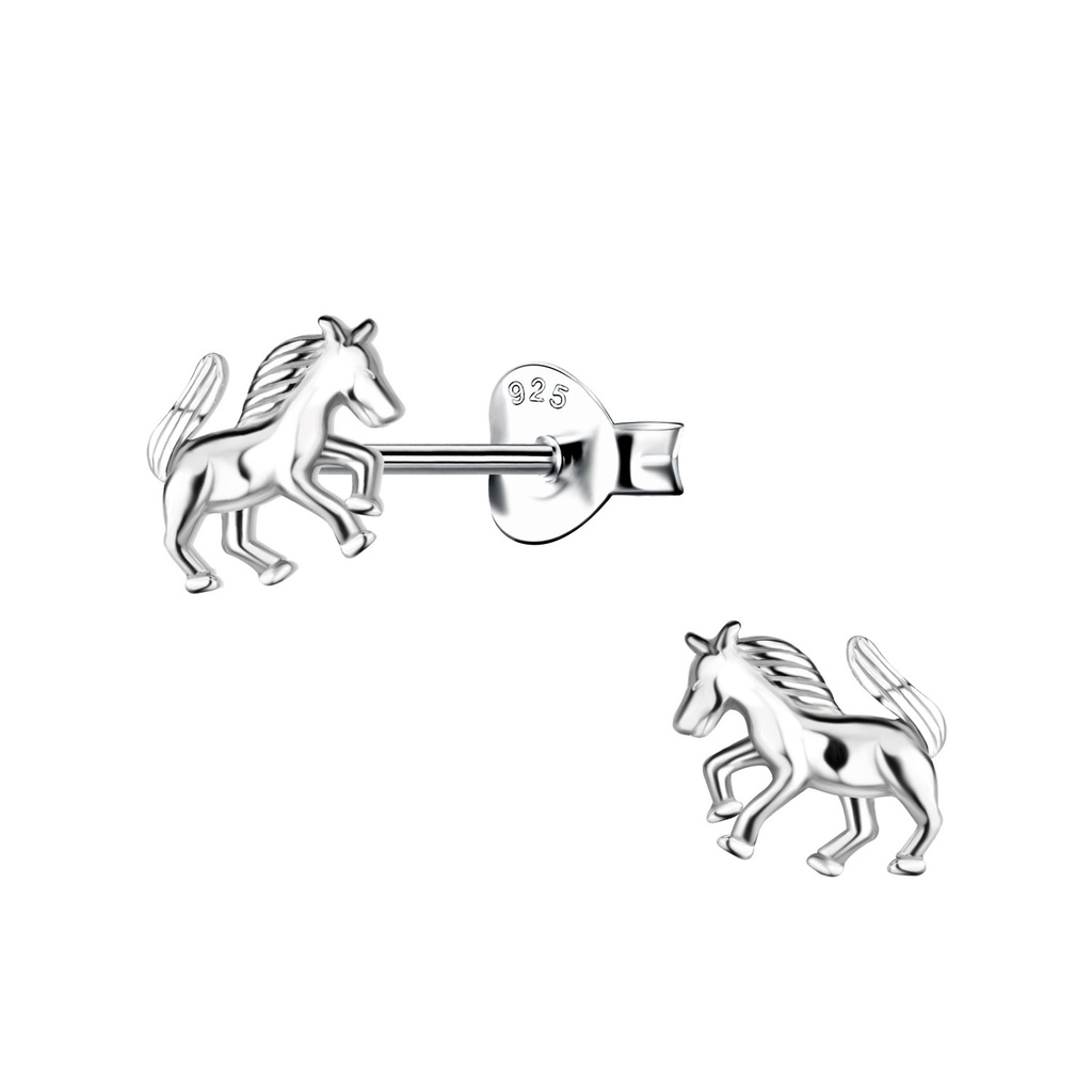 Puces d'oreilles cheval en argent