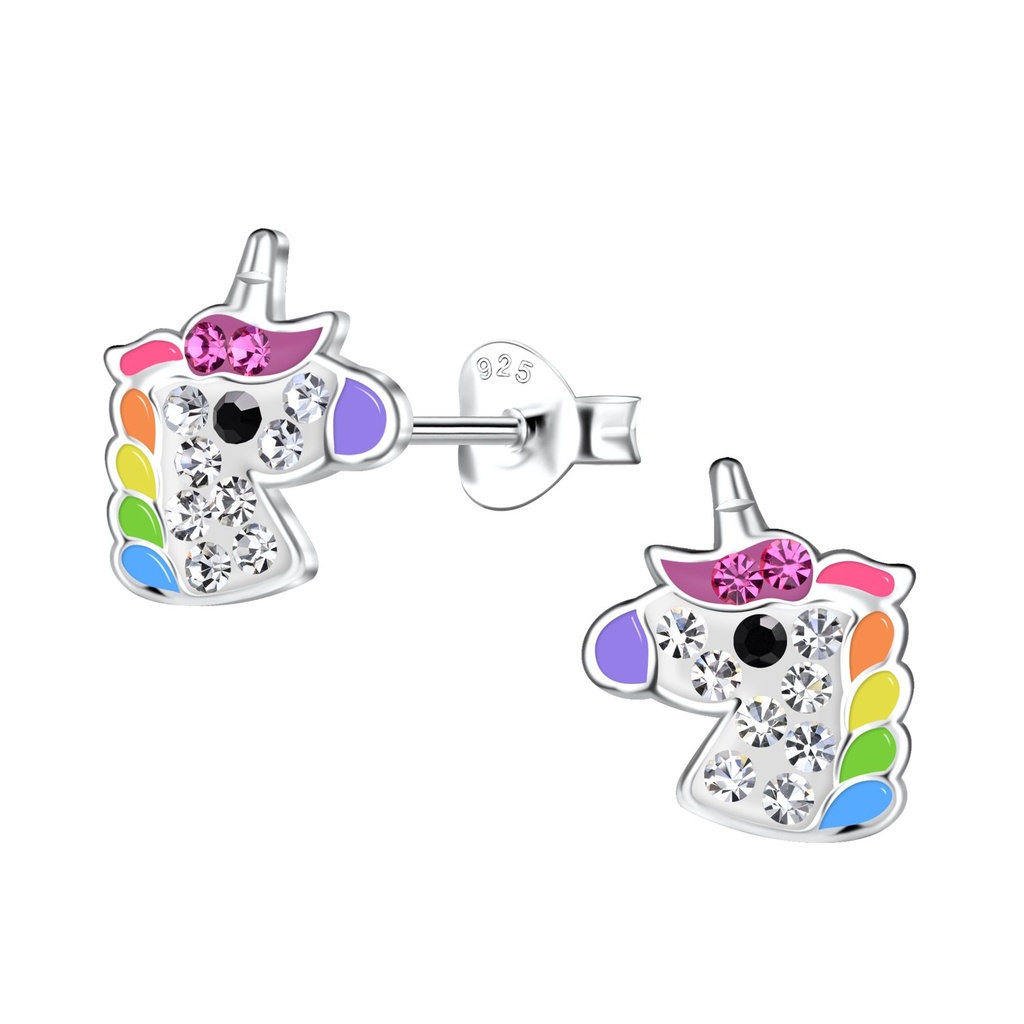 [10030822] Silver Unicorn Stud Earrings