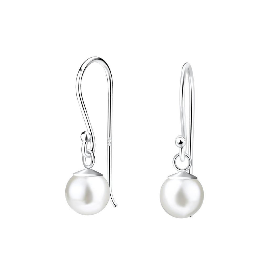 Boucles d'oreilles perle en argent 6 mm