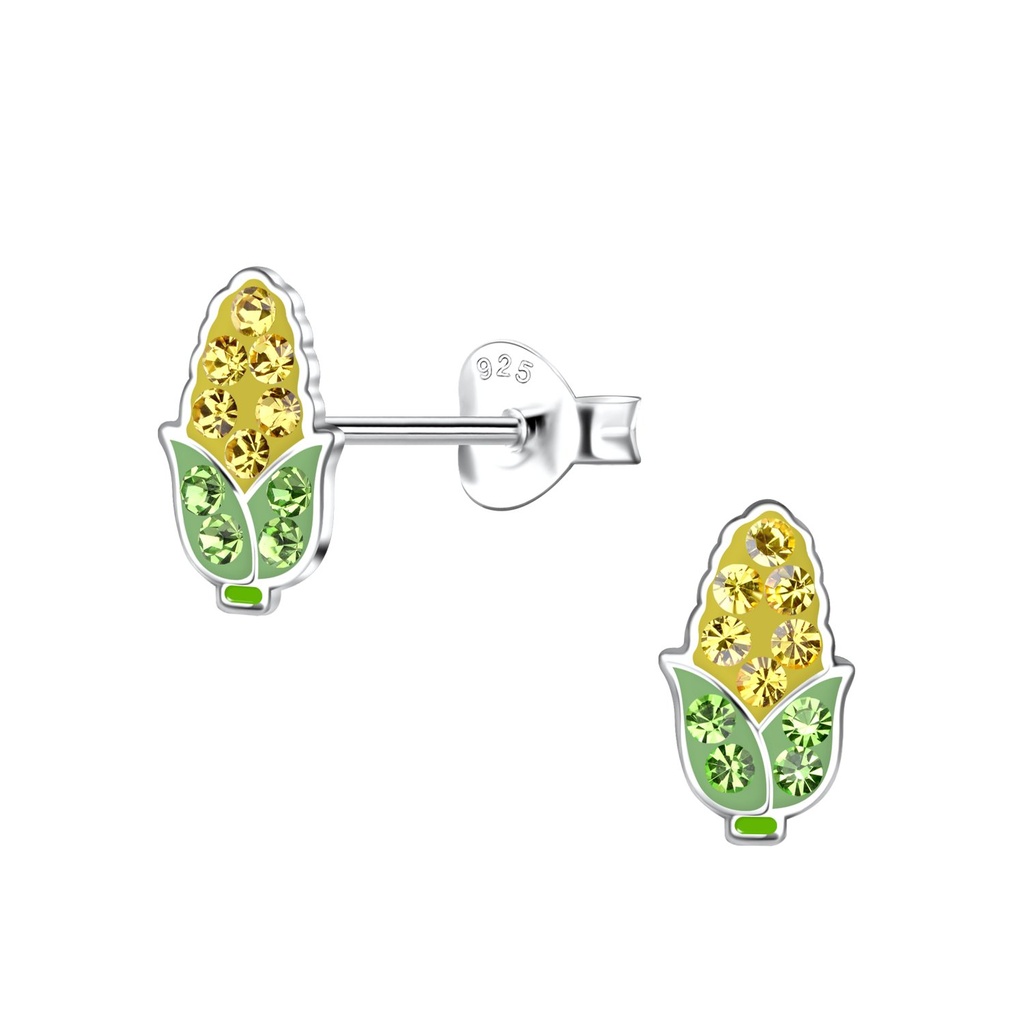 Puces d'oreilles maïs en argent