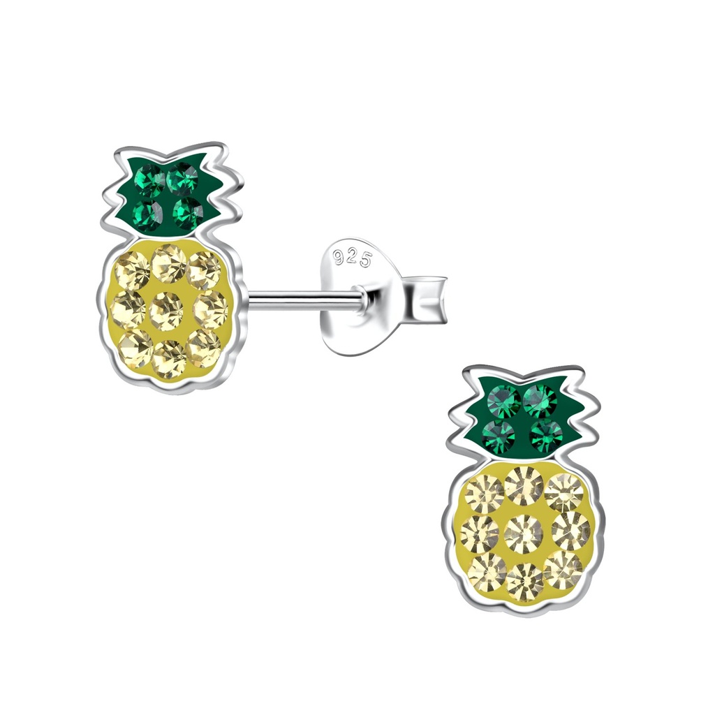 Silver Pineapple Stud Earrings