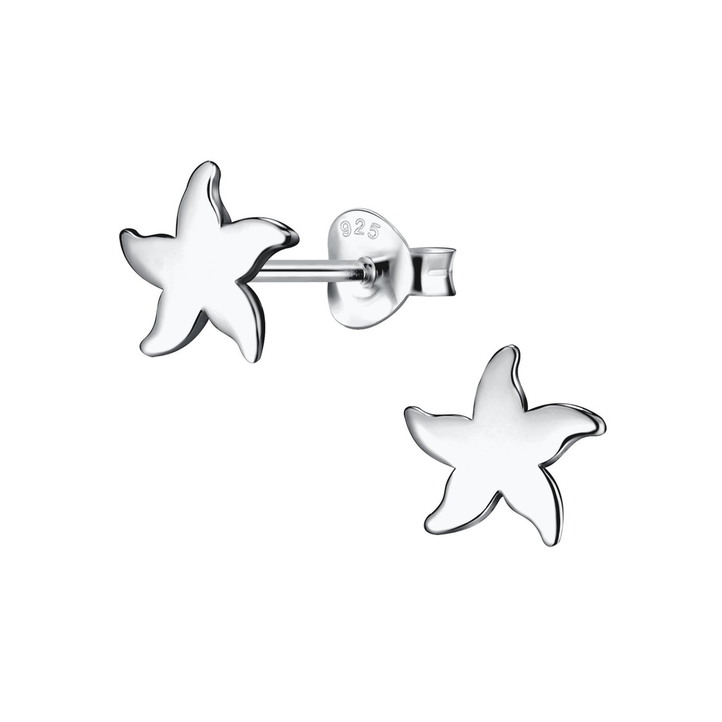Silver Starfish Stud Earrings