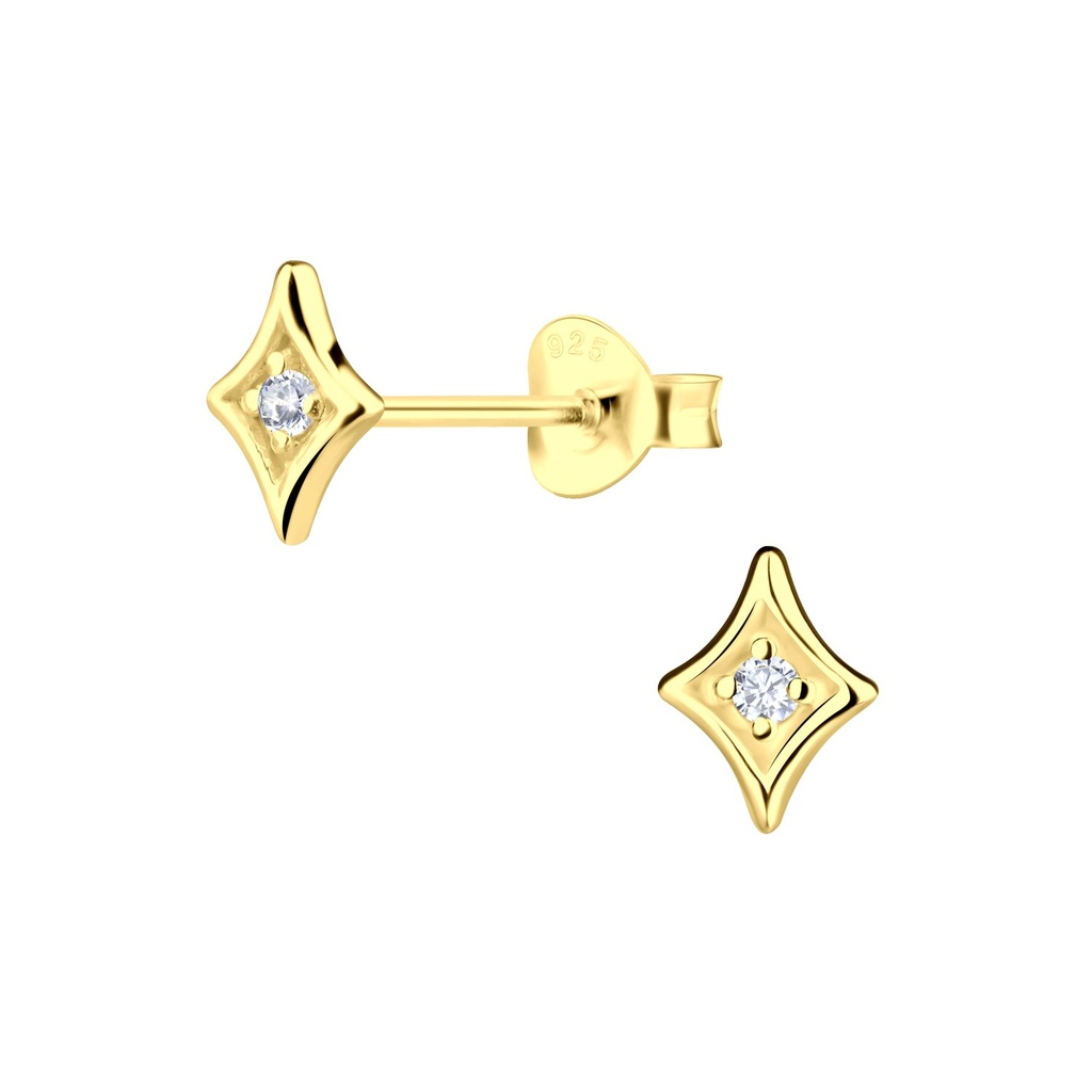 Silver Geometric Stud Earrings