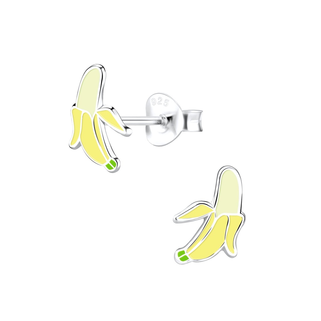 Puces d'oreilles banane en argent