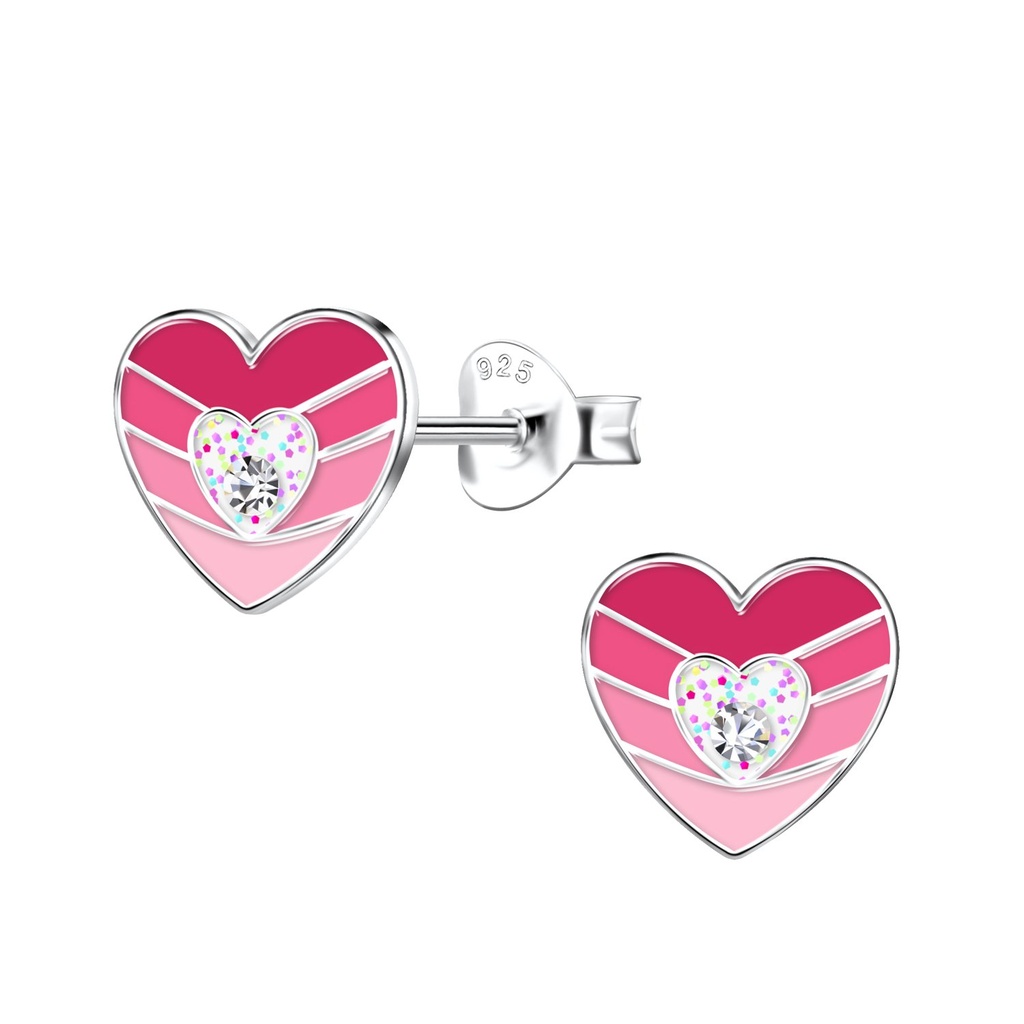Puces d'oreilles cœur en argent
