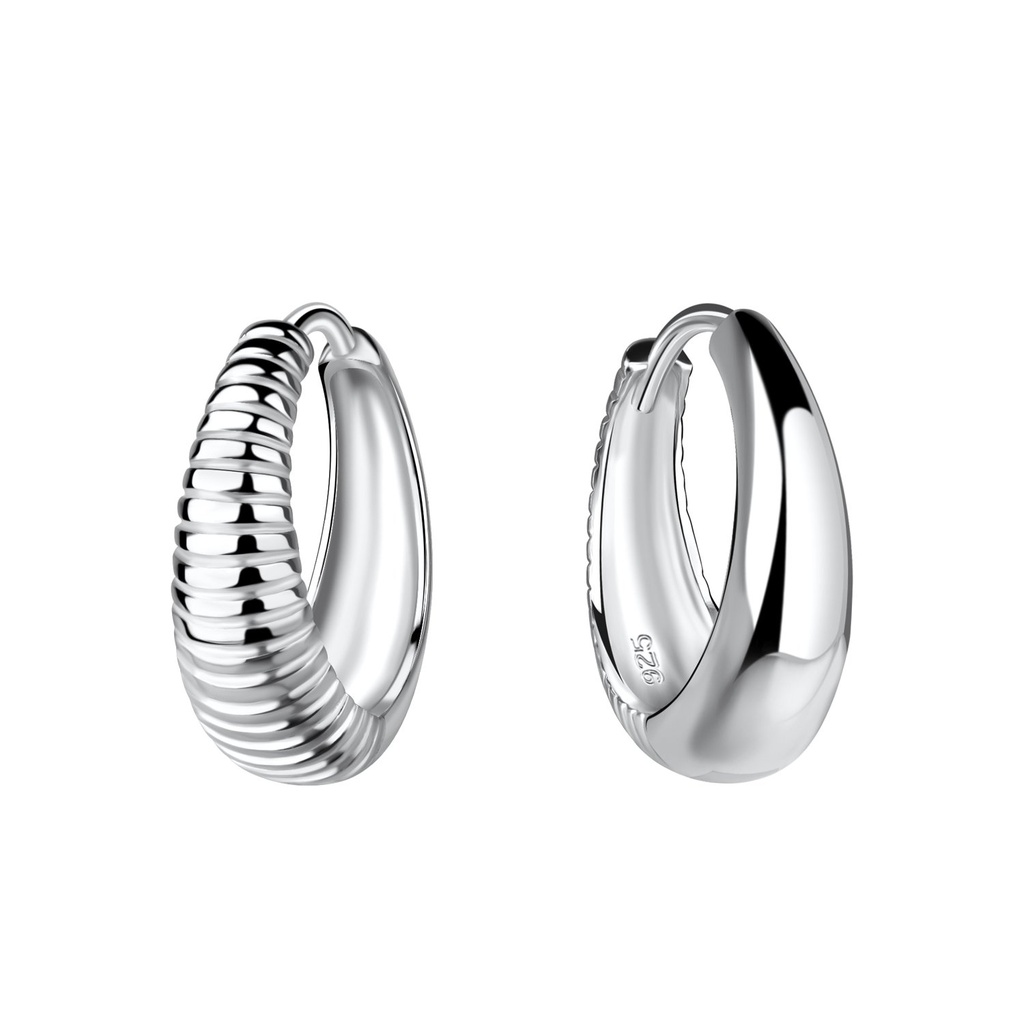 [10030716] 16mm Silver Huggie Earrings