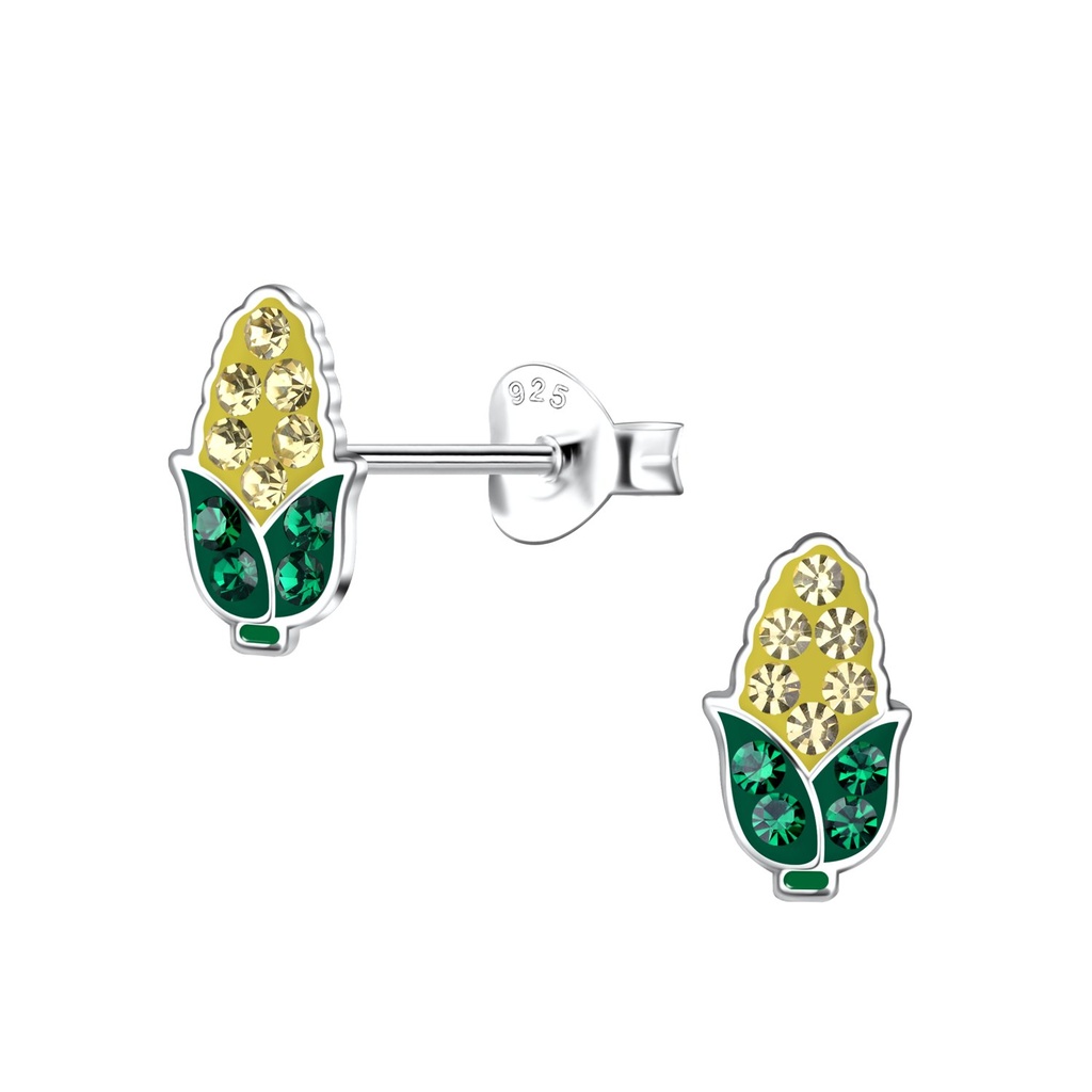 Puces d'oreilles maïs en argent