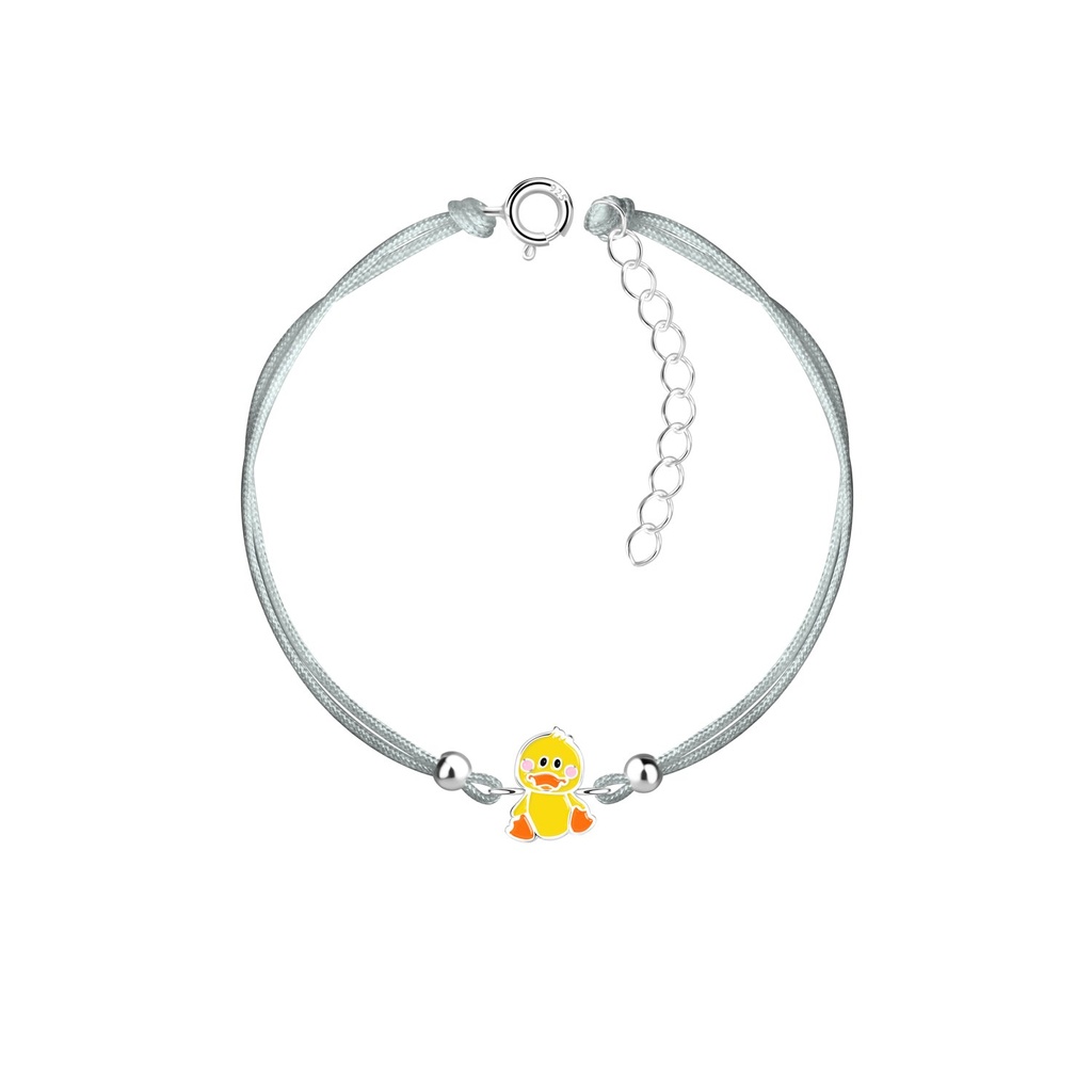 Bracelet cordon canard en argent