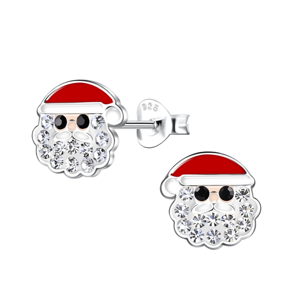 Puces d'oreilles père Noël en argent