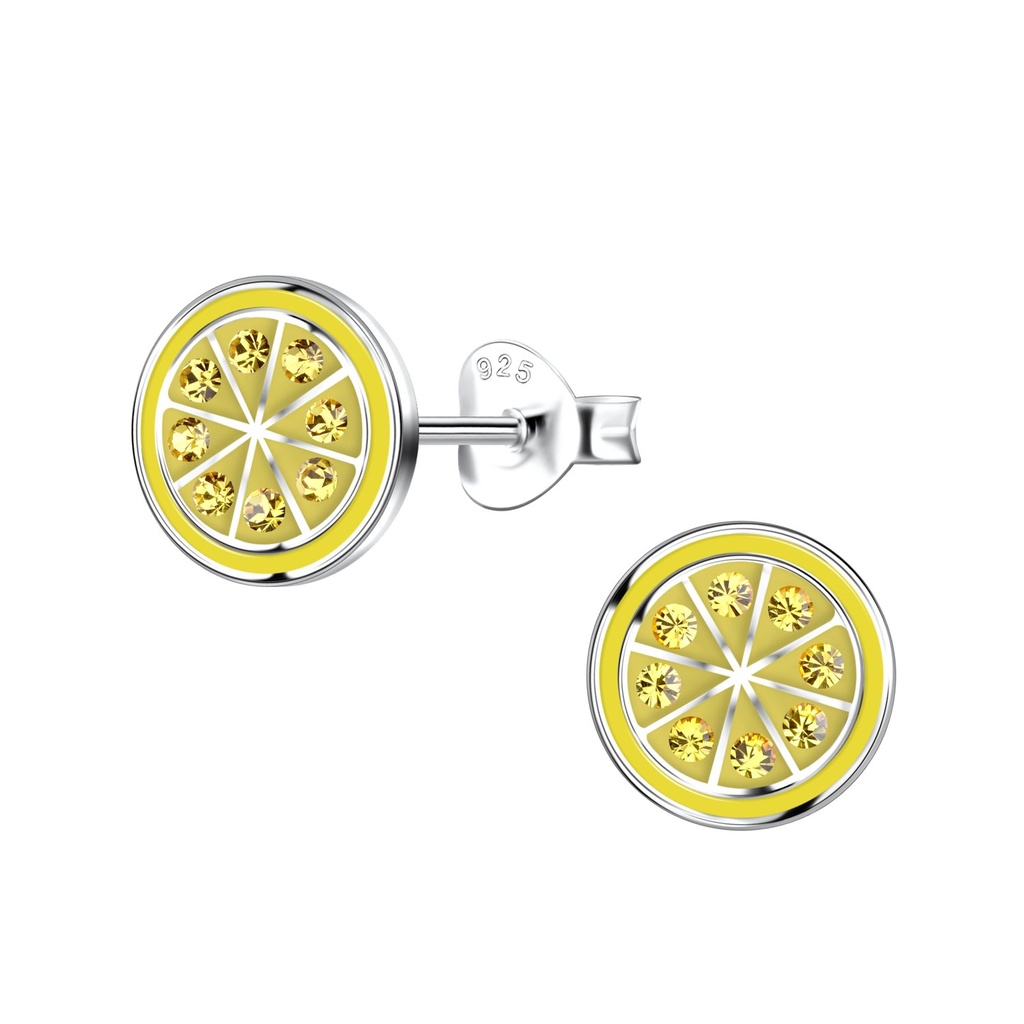 Silver Lemon Stud Earrings
