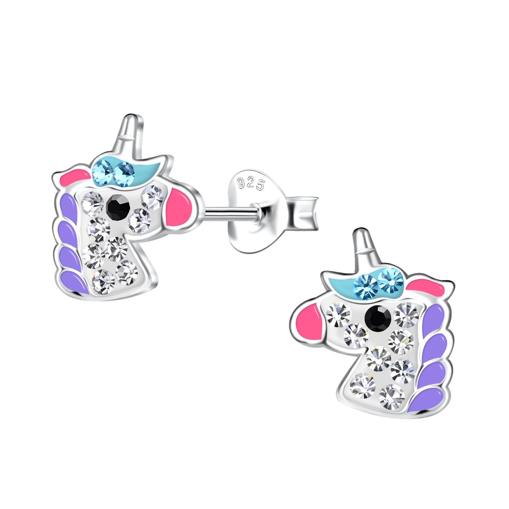 [10030821] Puces d'oreilles licorne en argent