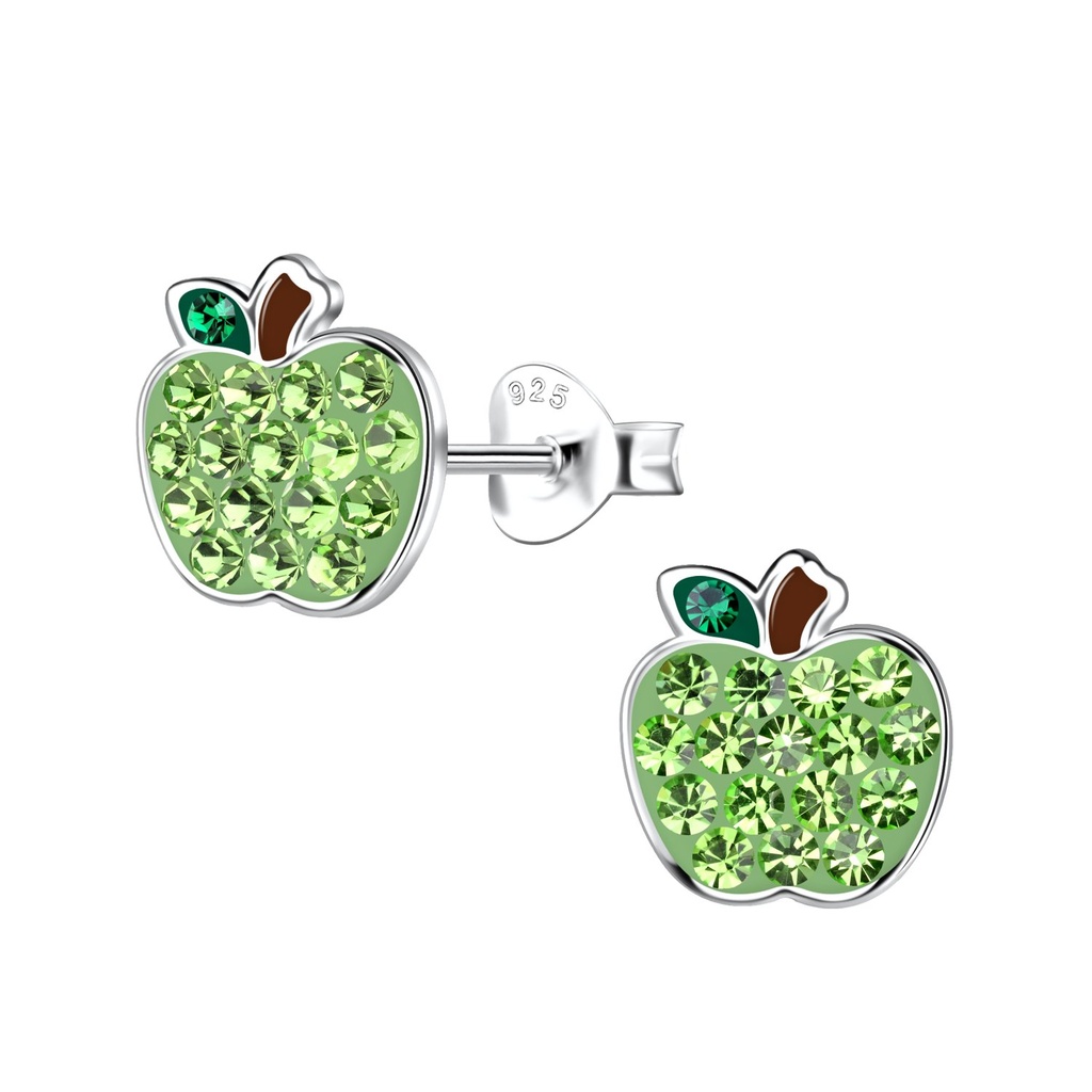 Silver Apple Stud Earrings