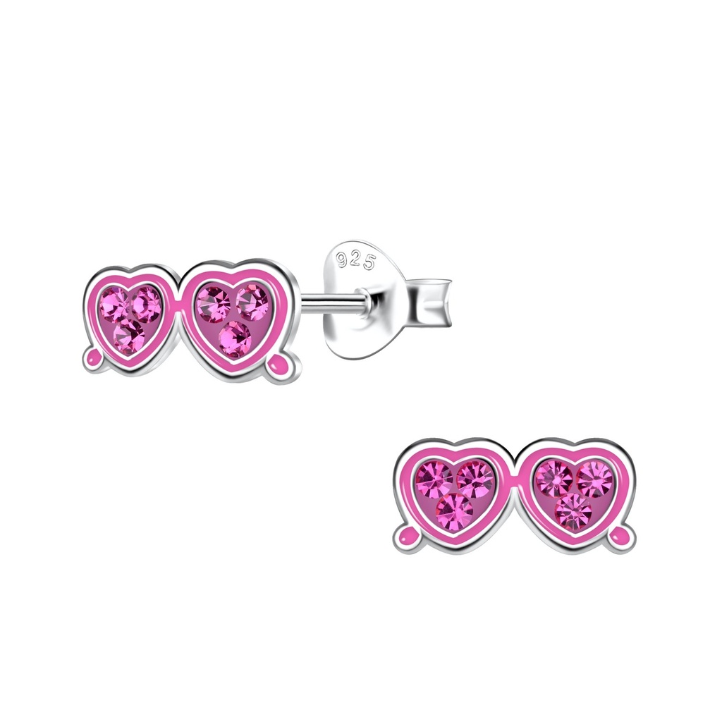 Puces d'oreilles lunettes de soleil en argent