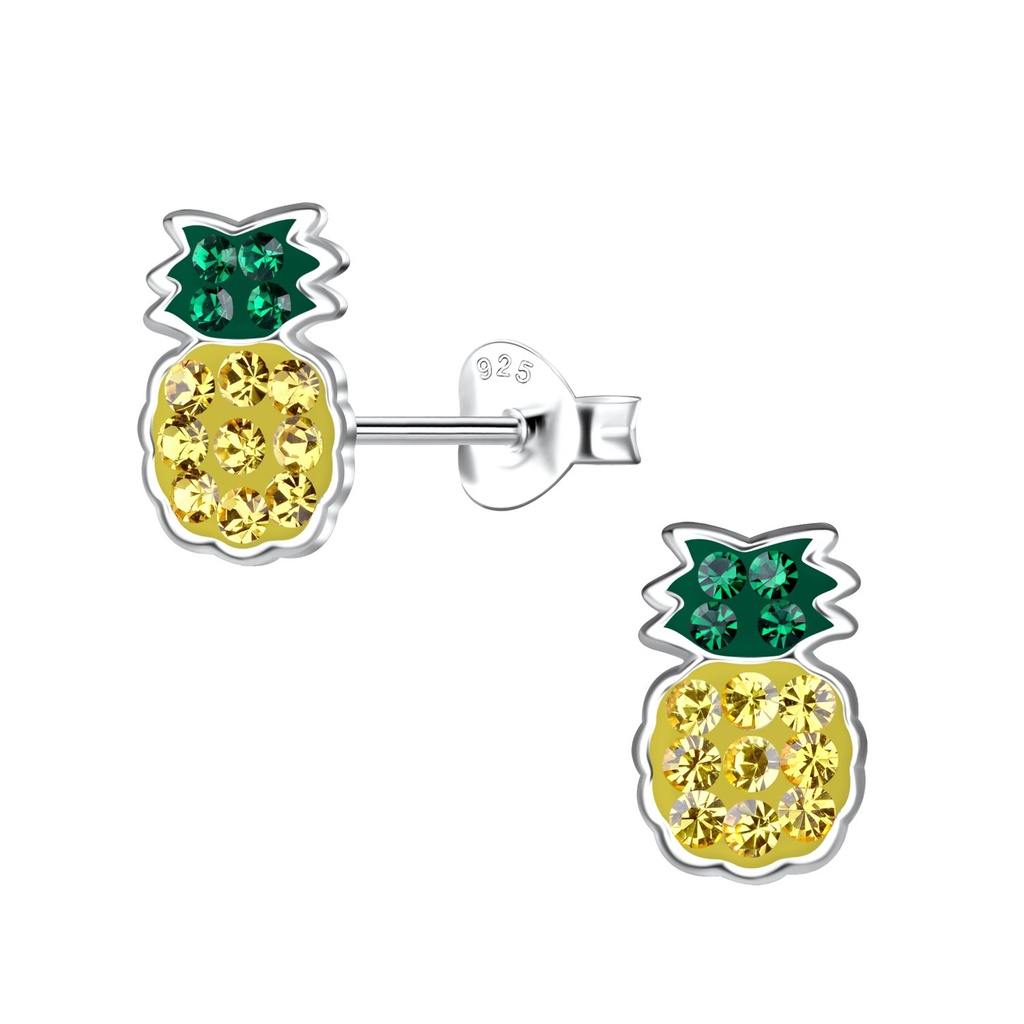 Silver Pineapple Stud Earrings