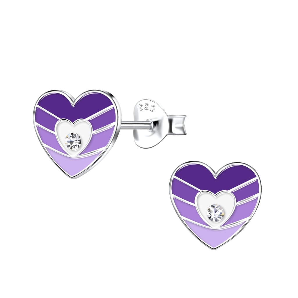 Silver Heart Stud Earrings