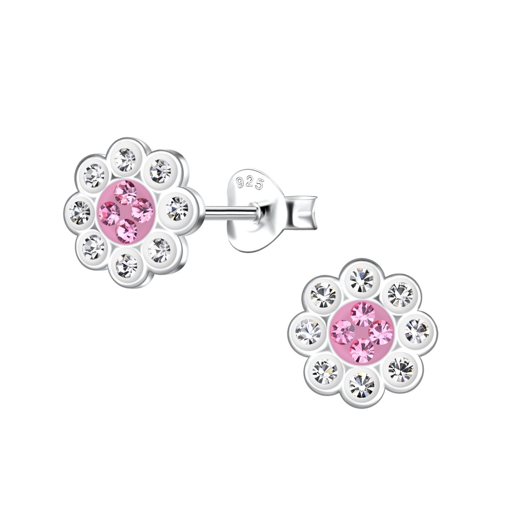 Silver Flower Stud Earrings