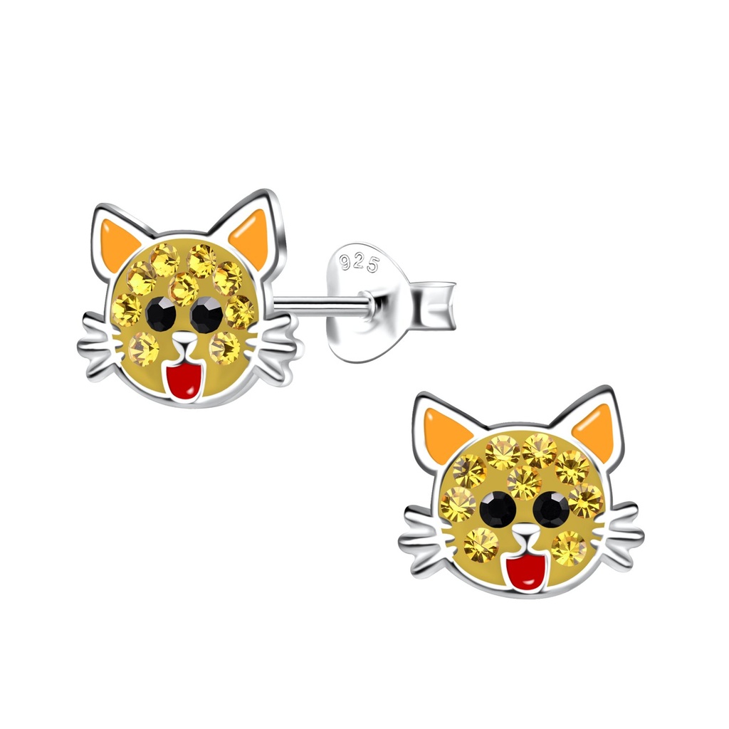 [10030403] Puces d'oreilles chat en argent