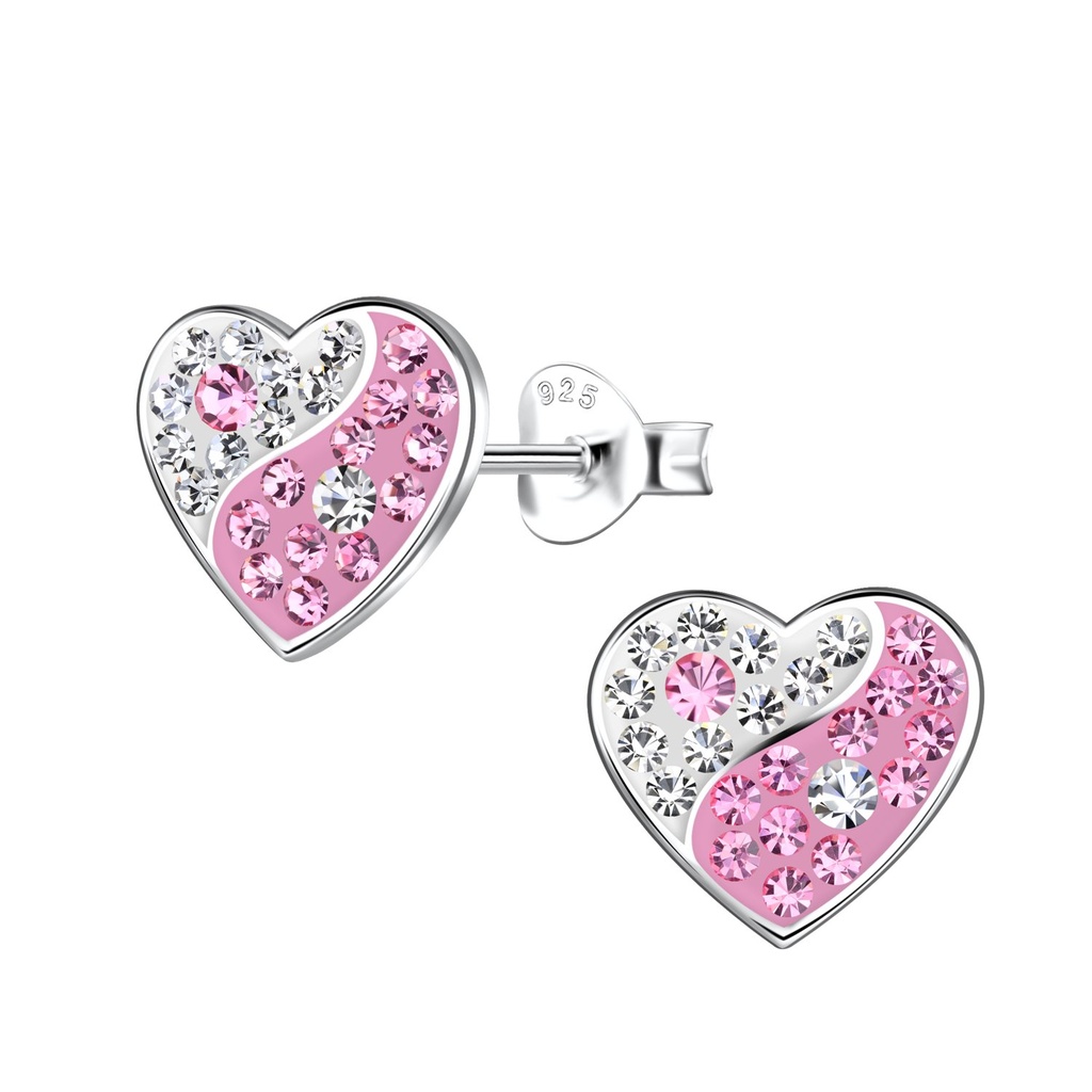 Silver Heart Stud Earrings