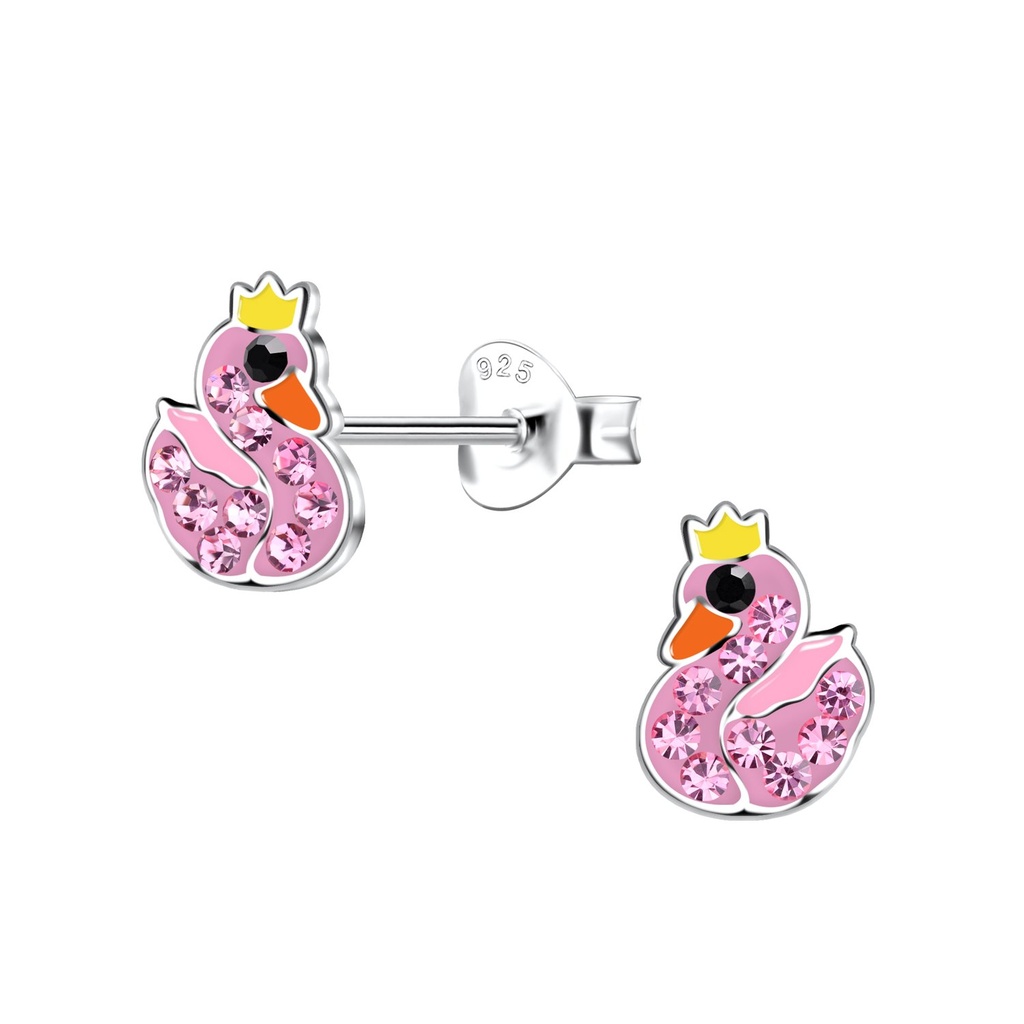 Puces d'oreilles cygne en argent