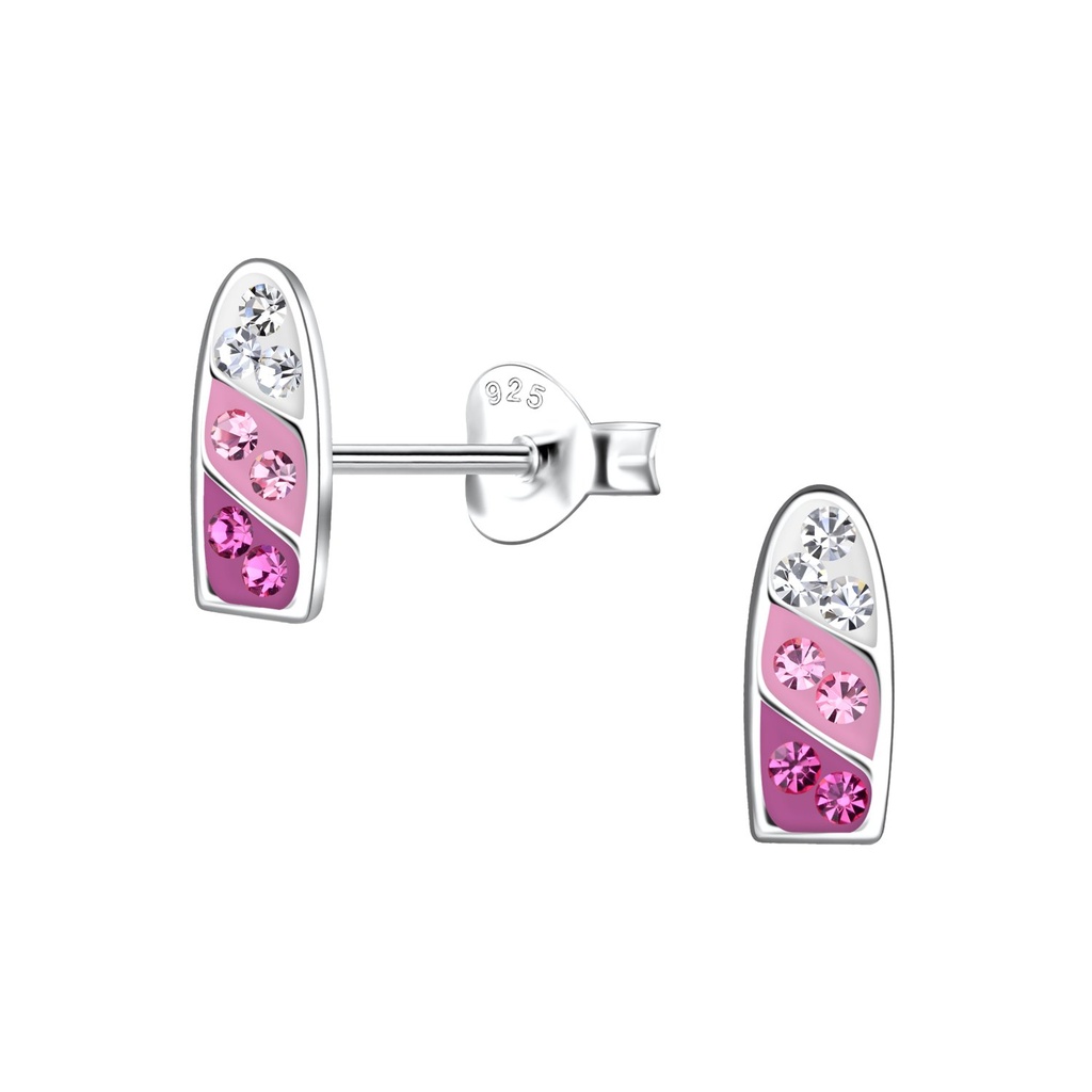 Puces d'oreilles planche de surf en argent