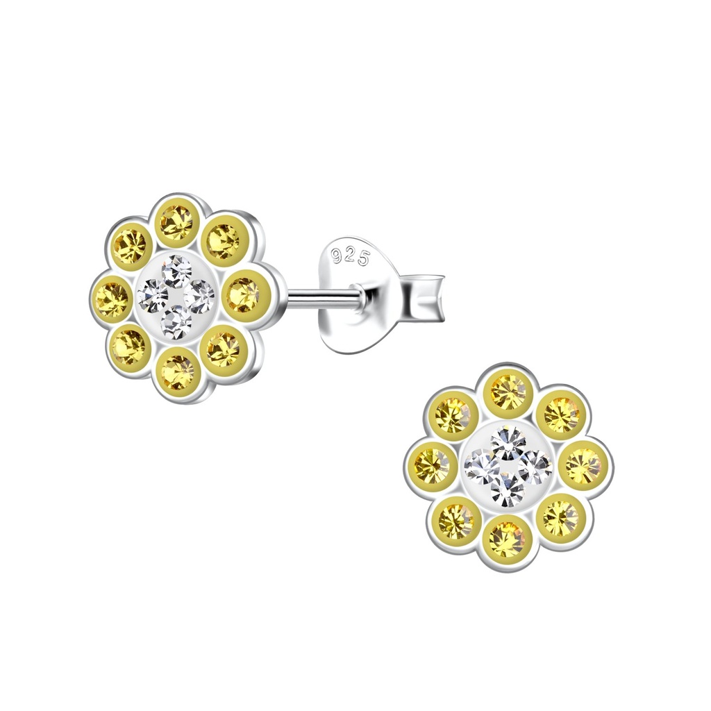 [10030493] Silver Flower Stud Earrings