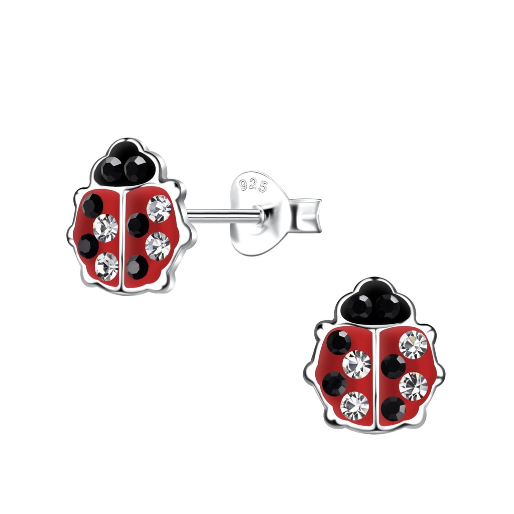 Puces d'oreilles coccinelle en argent