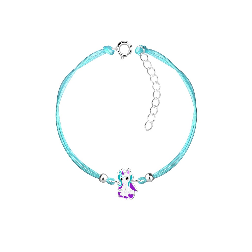 Silver Unicorn Cord Bracelet