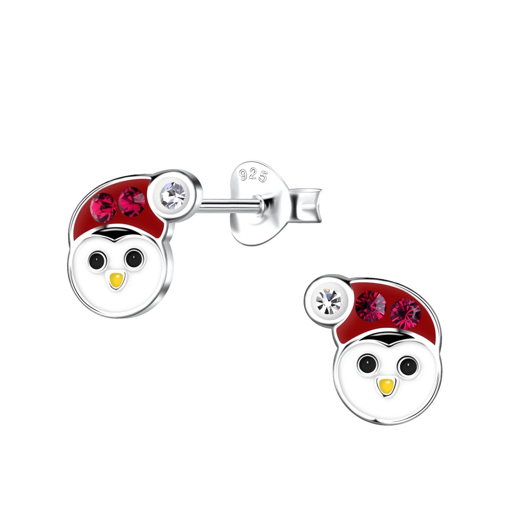 Silver Penguin Stud Earrings