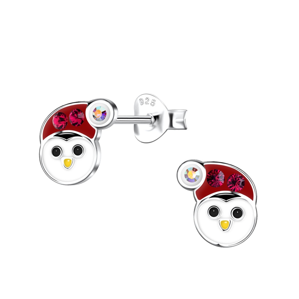 Puces d'oreilles pingouin en argent