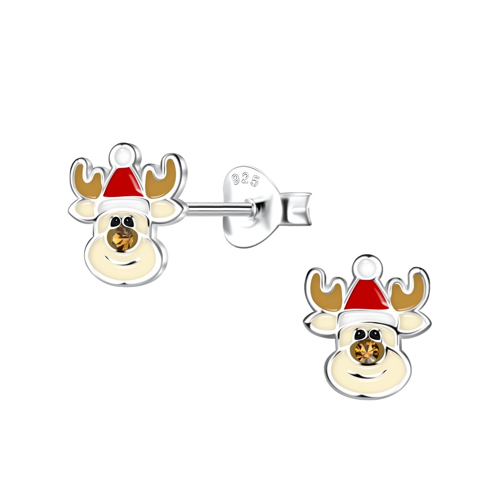 Puces d'oreilles renne en argent