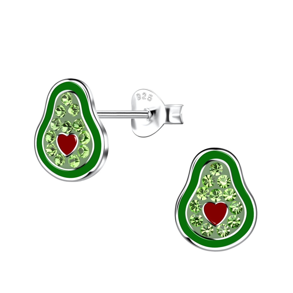 Silver Avocado Stud Earrings